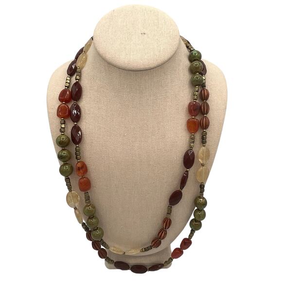 Premier Designs Mango Long Beaded 54" inch Chunky Autumn Boho Necklace New - Picture 1 of 6